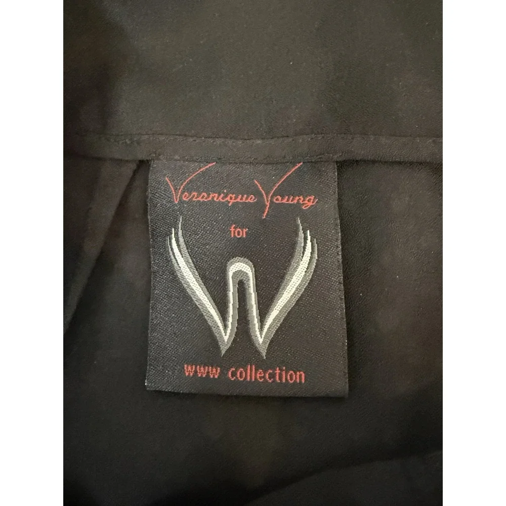 Veronique Young‎ Black Beaded Lace Pants Size 10 Formal Evening Glam